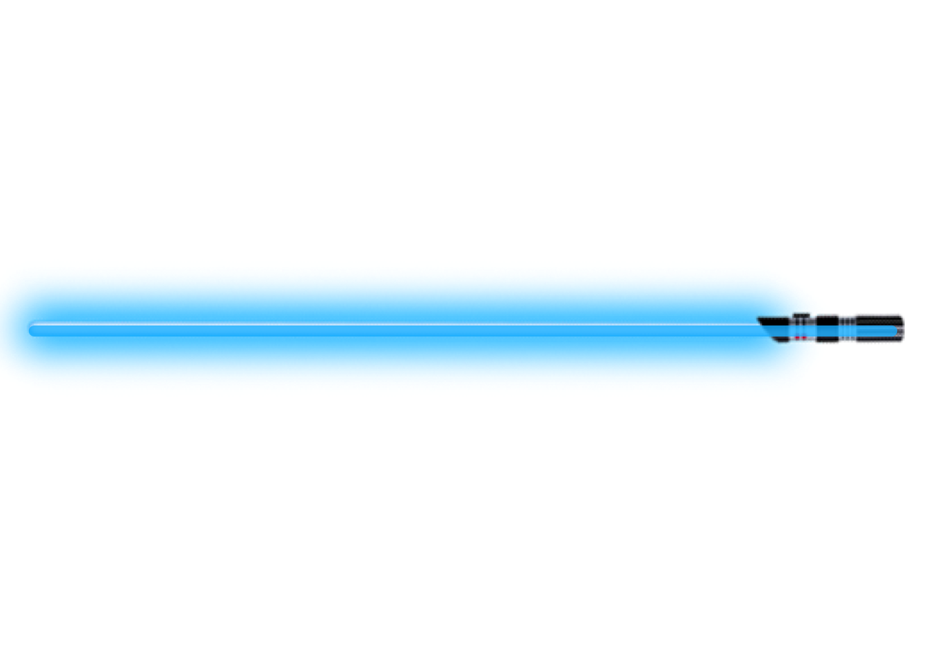 Represent our lightsaber as a line with no width. A single beam of light.